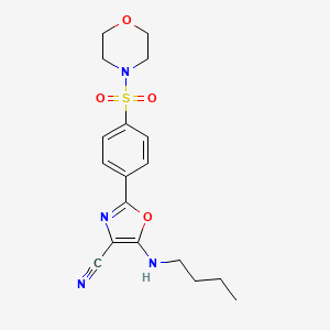 molecular formula C18H22N4O4S B6480003 5-(butylamino)-2-[4-(morpholine-4-sulfonyl)phenyl]-1,3-oxazole-4-carbonitrile CAS No. 941267-41-0