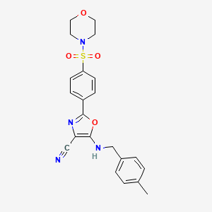 molecular formula C22H22N4O4S B6480009 5-{[(4-methylphenyl)methyl]amino}-2-[4-(morpholine-4-sulfonyl)phenyl]-1,3-oxazole-4-carbonitrile CAS No. 941244-26-4