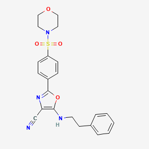 molecular formula C22H22N4O4S B6480011 2-[4-(morpholine-4-sulfonyl)phenyl]-5-[(2-phenylethyl)amino]-1,3-oxazole-4-carbonitrile CAS No. 941267-59-0