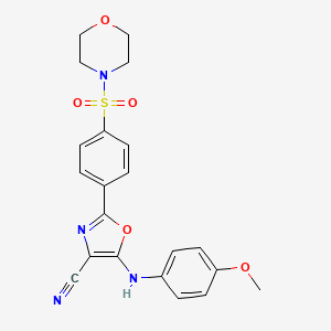 molecular formula C21H20N4O5S B6480017 5-[(4-methoxyphenyl)amino]-2-[4-(morpholine-4-sulfonyl)phenyl]-1,3-oxazole-4-carbonitrile CAS No. 941244-68-4