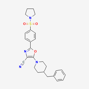 5-(4-benzylpiperidin-1-yl)-2-[4-(pyrrolidine-1-sulfonyl)phenyl]-1,3-oxazole-4-carbonitrile