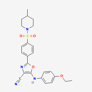 molecular formula C24H26N4O4S B6480067 5-[(4-ethoxyphenyl)amino]-2-{4-[(4-methylpiperidin-1-yl)sulfonyl]phenyl}-1,3-oxazole-4-carbonitrile CAS No. 941000-50-6