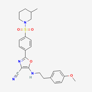 molecular formula C25H28N4O4S B6480071 5-{[2-(4-methoxyphenyl)ethyl]amino}-2-{4-[(3-methylpiperidin-1-yl)sulfonyl]phenyl}-1,3-oxazole-4-carbonitrile CAS No. 941248-65-3