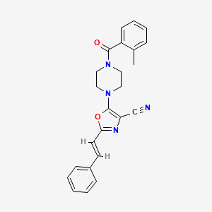 5-[4-(2-methylbenzoyl)piperazin-1-yl]-2-[(E)-2-phenylethenyl]-1,3-oxazole-4-carbonitrile