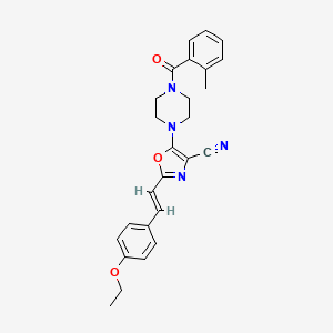 molecular formula C26H26N4O3 B6480083 2-[(E)-2-(4-ethoxyphenyl)ethenyl]-5-[4-(2-methylbenzoyl)piperazin-1-yl]-1,3-oxazole-4-carbonitrile CAS No. 941265-12-9