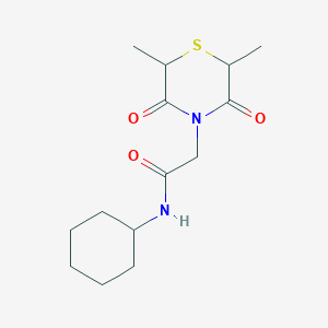 molecular formula C14H22N2O3S B6480089 N-cyclohexyl-2-(2,6-dimethyl-3,5-dioxothiomorpholin-4-yl)acetamide CAS No. 868215-36-5