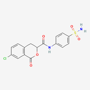 molecular formula C16H13ClN2O5S B6480112 7-chloro-1-oxo-N-(4-sulfamoylphenyl)-3,4-dihydro-1H-2-benzopyran-3-carboxamide CAS No. 904812-17-5