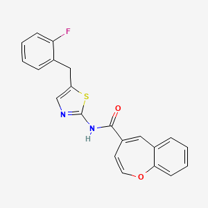 molecular formula C21H15FN2O2S B6480114 N-{5-[(2-fluorophenyl)methyl]-1,3-thiazol-2-yl}-1-benzoxepine-4-carboxamide CAS No. 924838-82-4