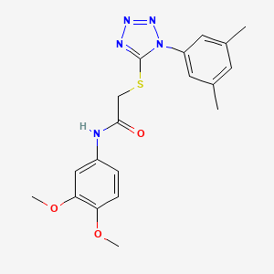 molecular formula C19H21N5O3S B6480119 N-(3,4-dimethoxyphenyl)-2-{[1-(3,5-dimethylphenyl)-1H-1,2,3,4-tetrazol-5-yl]sulfanyl}acetamide CAS No. 893781-23-2