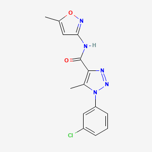 molecular formula C14H12ClN5O2 B6480126 1-(3-chlorophenyl)-5-methyl-N-(5-methyl-1,2-oxazol-3-yl)-1H-1,2,3-triazole-4-carboxamide CAS No. 923150-43-0