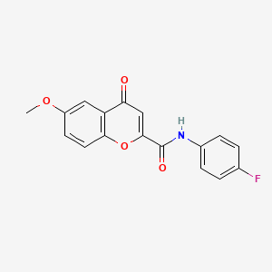 molecular formula C17H12FNO4 B6480135 N-(4-fluorophenyl)-6-methoxy-4-oxo-4H-chromene-2-carboxamide CAS No. 919017-79-1