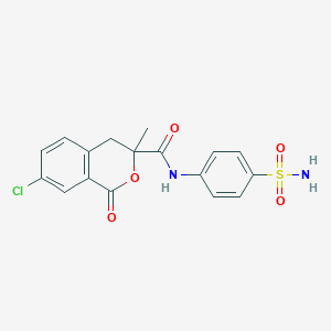 molecular formula C17H15ClN2O5S B6480137 7-chloro-3-methyl-1-oxo-N-(4-sulfamoylphenyl)-3,4-dihydro-1H-2-benzopyran-3-carboxamide CAS No. 924839-09-8