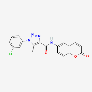 molecular formula C19H13ClN4O3 B6480141 1-(3-chlorophenyl)-5-methyl-N-(2-oxo-2H-chromen-6-yl)-1H-1,2,3-triazole-4-carboxamide CAS No. 923211-54-5