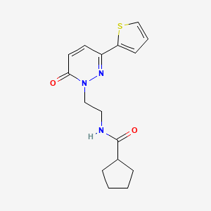 molecular formula C16H19N3O2S B6480163 N-{2-[6-oxo-3-(thiophen-2-yl)-1,6-dihydropyridazin-1-yl]ethyl}cyclopentanecarboxamide CAS No. 946239-35-6