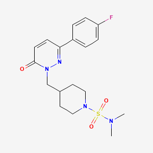molecular formula C18H23FN4O3S B6480170 4-{[3-(4-fluorophenyl)-6-oxo-1,6-dihydropyridazin-1-yl]methyl}-N,N-dimethylpiperidine-1-sulfonamide CAS No. 958695-65-3