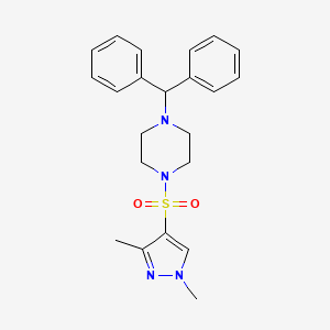 molecular formula C22H26N4O2S B6480175 1-[(1,3-dimethyl-1H-pyrazol-4-yl)sulfonyl]-4-(diphenylmethyl)piperazine CAS No. 897451-73-9