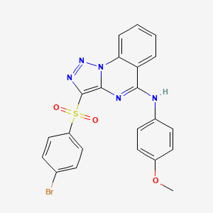 molecular formula C22H16BrN5O3S B6480189 3-(4-bromobenzenesulfonyl)-N-(4-methoxyphenyl)-[1,2,3]triazolo[1,5-a]quinazolin-5-amine CAS No. 895640-72-9