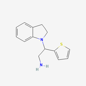 molecular formula C14H16N2S B6480223 2-(2,3-dihydro-1H-indol-1-yl)-2-(thiophen-2-yl)ethan-1-amine CAS No. 953903-31-6