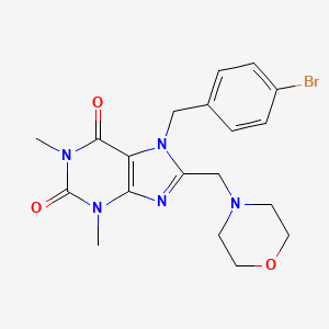 molecular formula C19H22BrN5O3 B6480228 7-[(4-bromophenyl)methyl]-1,3-dimethyl-8-[(morpholin-4-yl)methyl]-2,3,6,7-tetrahydro-1H-purine-2,6-dione CAS No. 896676-88-3