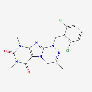molecular formula C17H16Cl2N6O2 B6480256 1-[(2,6-dichlorophenyl)methyl]-3,7,9-trimethyl-1H,4H,6H,7H,8H,9H-[1,2,4]triazino[4,3-g]purine-6,8-dione CAS No. 898412-73-2