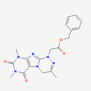 benzyl 2-{3,7,9-trimethyl-6,8-dioxo-1H,4H,6H,7H,8H,9H-[1,2,4]triazino[4,3-g]purin-1-yl}acetate