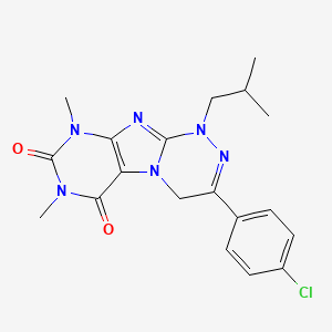 molecular formula C19H21ClN6O2 B6480271 3-(4-chlorophenyl)-7,9-dimethyl-1-(2-methylpropyl)-1H,4H,6H,7H,8H,9H-[1,2,4]triazino[4,3-g]purine-6,8-dione CAS No. 898442-84-7