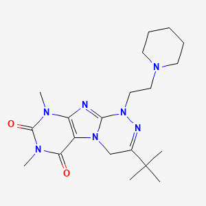 molecular formula C20H31N7O2 B6480283 3-tert-butyl-7,9-dimethyl-1-[2-(piperidin-1-yl)ethyl]-1H,4H,6H,7H,8H,9H-[1,2,4]triazino[4,3-g]purine-6,8-dione CAS No. 898410-12-3