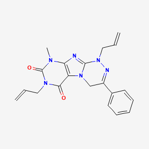 molecular formula C20H20N6O2 B6480296 9-methyl-3-phenyl-1,7-bis(prop-2-en-1-yl)-1H,4H,6H,7H,8H,9H-[1,2,4]triazino[4,3-g]purine-6,8-dione CAS No. 898449-07-5
