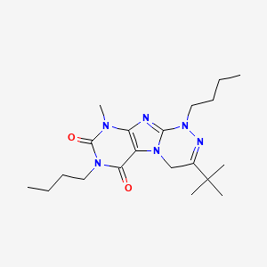 1,7-dibutyl-3-tert-butyl-9-methyl-1H,4H,6H,7H,8H,9H-[1,2,4]triazino[4,3-g]purine-6,8-dione