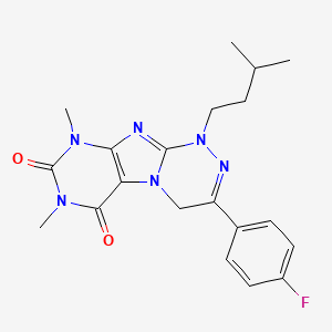 3-(4-fluorophenyl)-7,9-dimethyl-1-(3-methylbutyl)-1H,4H,6H,7H,8H,9H-[1,2,4]triazino[4,3-g]purine-6,8-dione
