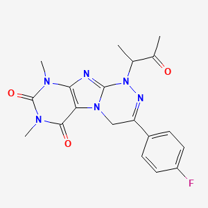 3-(4-fluorophenyl)-7,9-dimethyl-1-(3-oxobutan-2-yl)-1H,4H,6H,7H,8H,9H-[1,2,4]triazino[4,3-g]purine-6,8-dione