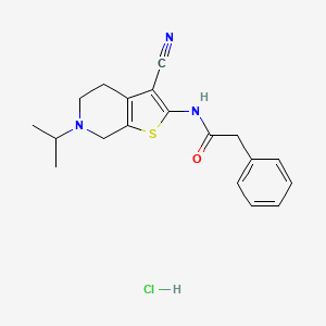 molecular formula C19H22ClN3OS B6480329 N-[3-cyano-6-(propan-2-yl)-4H,5H,6H,7H-thieno[2,3-c]pyridin-2-yl]-2-phenylacetamide hydrochloride CAS No. 1177842-39-5