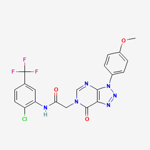 molecular formula C20H14ClF3N6O3 B6480386 N-[2-chloro-5-(trifluoromethyl)phenyl]-2-[3-(4-methoxyphenyl)-7-oxo-3H,6H,7H-[1,2,3]triazolo[4,5-d]pyrimidin-6-yl]acetamide CAS No. 863019-88-9