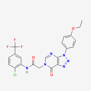 molecular formula C21H16ClF3N6O3 B6480393 N-[2-chloro-5-(trifluoromethyl)phenyl]-2-[3-(4-ethoxyphenyl)-7-oxo-3H,6H,7H-[1,2,3]triazolo[4,5-d]pyrimidin-6-yl]acetamide CAS No. 863019-95-8