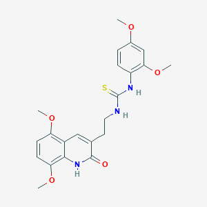 molecular formula C22H25N3O5S B6480402 3-[2-(5,8-dimethoxy-2-oxo-1,2-dihydroquinolin-3-yl)ethyl]-1-(2,4-dimethoxyphenyl)thiourea CAS No. 887899-28-7