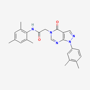molecular formula C24H25N5O2 B6480424 2-[1-(3,4-dimethylphenyl)-4-oxo-1H,4H,5H-pyrazolo[3,4-d]pyrimidin-5-yl]-N-(2,4,6-trimethylphenyl)acetamide CAS No. 852451-29-7