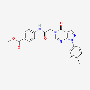 molecular formula C23H21N5O4 B6480439 methyl 4-{2-[1-(3,4-dimethylphenyl)-4-oxo-1H,4H,5H-pyrazolo[3,4-d]pyrimidin-5-yl]acetamido}benzoate CAS No. 852451-58-2