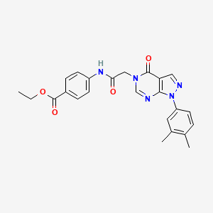 ethyl 4-{2-[1-(3,4-dimethylphenyl)-4-oxo-1H,4H,5H-pyrazolo[3,4-d]pyrimidin-5-yl]acetamido}benzoate