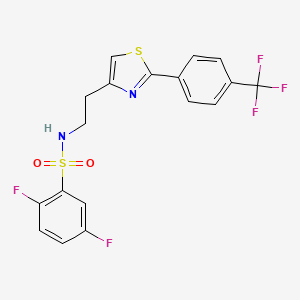 molecular formula C18H13F5N2O2S2 B6480447 2,5-difluoro-N-(2-{2-[4-(trifluoromethyl)phenyl]-1,3-thiazol-4-yl}ethyl)benzene-1-sulfonamide CAS No. 896678-93-6