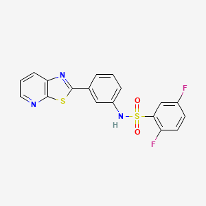 molecular formula C18H11F2N3O2S2 B6480449 2,5-difluoro-N-(3-{[1,3]thiazolo[5,4-b]pyridin-2-yl}phenyl)benzene-1-sulfonamide CAS No. 863594-74-5