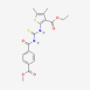 molecular formula C19H20N2O5S2 B6480463 ethyl 2-[({[4-(methoxycarbonyl)phenyl]formamido}methanethioyl)amino]-4,5-dimethylthiophene-3-carboxylate CAS No. 477509-32-3