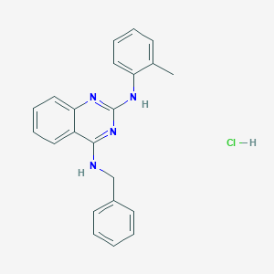 molecular formula C22H21ClN4 B6480487 N4-benzyl-N2-(2-methylphenyl)quinazoline-2,4-diamine hydrochloride CAS No. 1215514-73-0