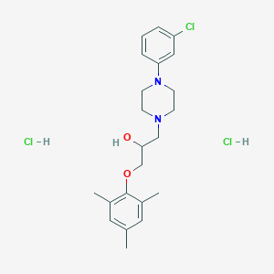molecular formula C22H31Cl3N2O2 B6480495 1-[4-(3-chlorophenyl)piperazin-1-yl]-3-(2,4,6-trimethylphenoxy)propan-2-ol dihydrochloride CAS No. 1177772-14-3
