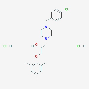 molecular formula C23H33Cl3N2O2 B6480521 1-{4-[(4-chlorophenyl)methyl]piperazin-1-yl}-3-(2,4,6-trimethylphenoxy)propan-2-ol dihydrochloride CAS No. 1217026-73-7
