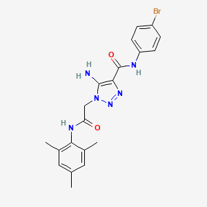molecular formula C20H21BrN6O2 B6480527 5-amino-N-(4-bromophenyl)-1-{[(2,4,6-trimethylphenyl)carbamoyl]methyl}-1H-1,2,3-triazole-4-carboxamide CAS No. 899213-38-8