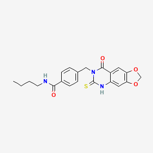 molecular formula C21H21N3O4S B6480535 N-butyl-4-({8-oxo-6-sulfanylidene-2H,5H,6H,7H,8H-[1,3]dioxolo[4,5-g]quinazolin-7-yl}methyl)benzamide CAS No. 688055-47-2