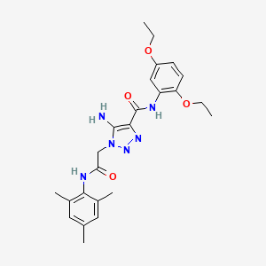 molecular formula C24H30N6O4 B6480536 5-amino-N-(2,5-diethoxyphenyl)-1-{[(2,4,6-trimethylphenyl)carbamoyl]methyl}-1H-1,2,3-triazole-4-carboxamide CAS No. 899213-43-5