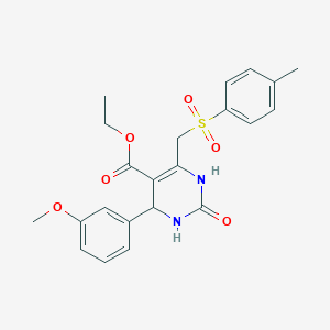 molecular formula C22H24N2O6S B6480542 ethyl 4-(3-methoxyphenyl)-6-[(4-methylbenzenesulfonyl)methyl]-2-oxo-1,2,3,4-tetrahydropyrimidine-5-carboxylate CAS No. 866590-71-8