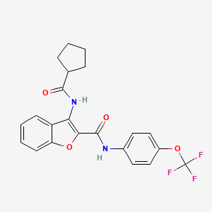 molecular formula C22H19F3N2O4 B6480635 3-cyclopentaneamido-N-[4-(trifluoromethoxy)phenyl]-1-benzofuran-2-carboxamide CAS No. 888454-26-0