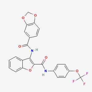 molecular formula C24H15F3N2O6 B6480637 N-(2-{[4-(trifluoromethoxy)phenyl]carbamoyl}-1-benzofuran-3-yl)-2H-1,3-benzodioxole-5-carboxamide CAS No. 888456-69-7